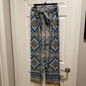 Bohemian Patterned Wide-Leg Pants